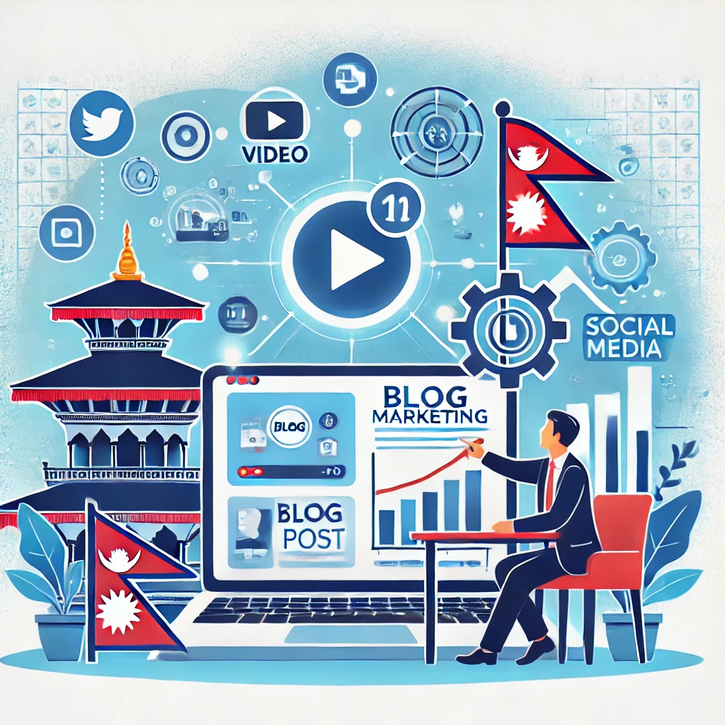 This picture showing different types of content marketing in Nepal which helps grow businesses.